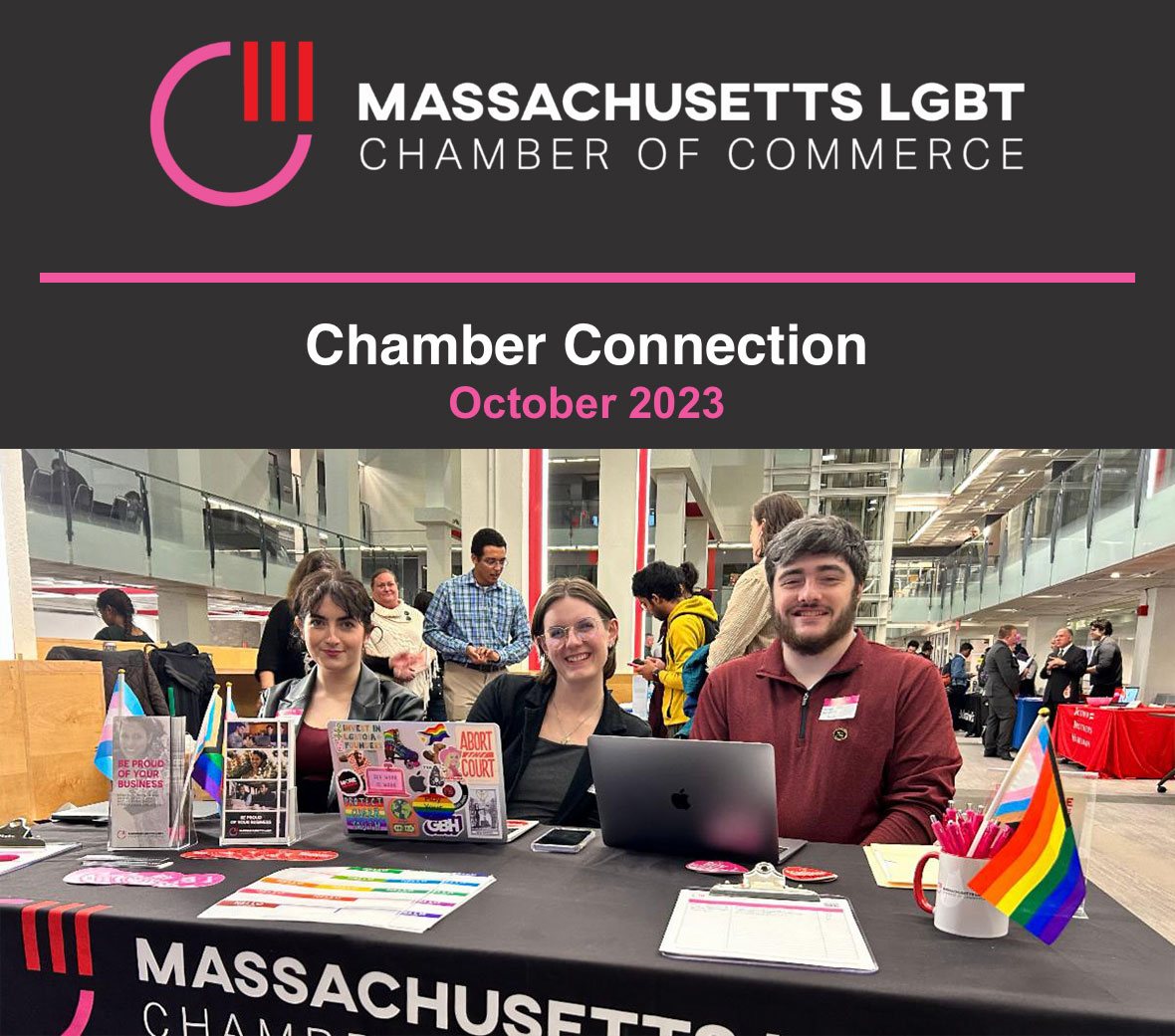Header image of the Mass LGBT Chamber of Commerce October's Newsletter